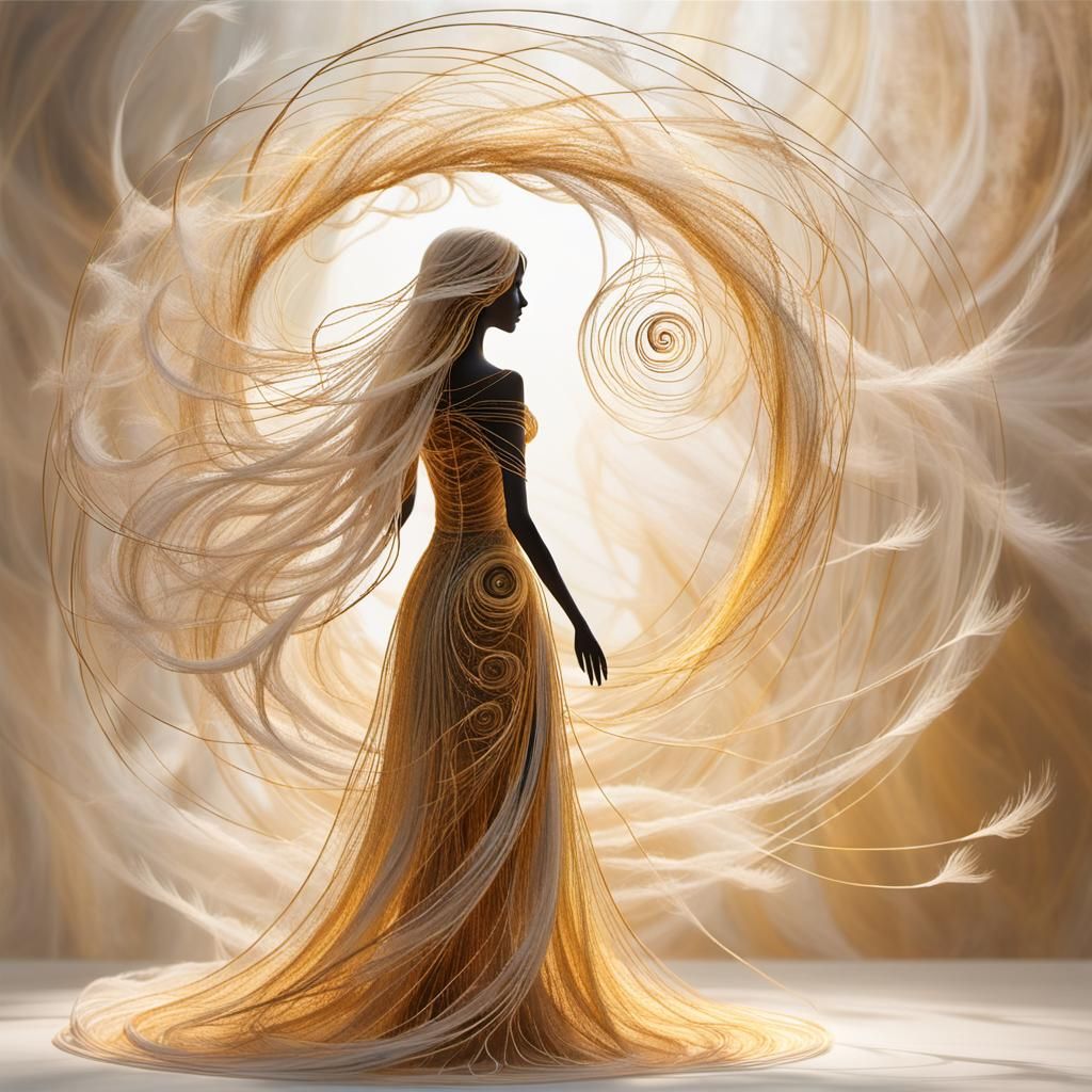 Magical Wind Figure in Whimsical String Art