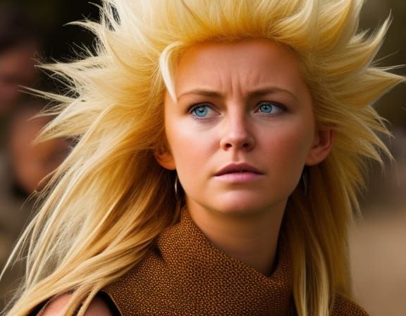 Realistic and Beautiful Super Sayayin female in a combat on ...