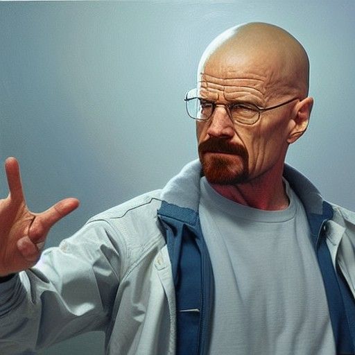 Walter White Confronts T-1000: Oil Painting