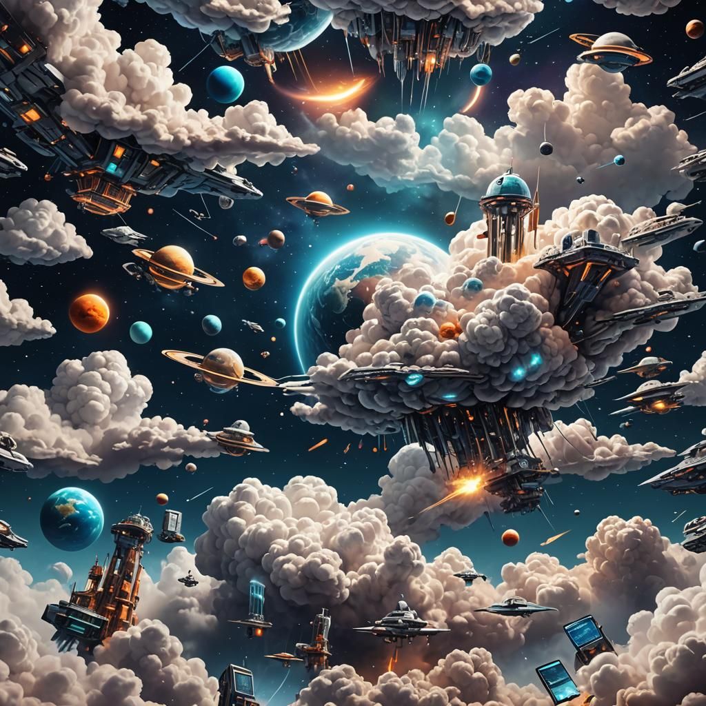 Vector Cloud Computing in Space Theme