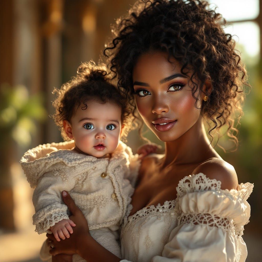 Cinematic Fantasy Portrait of a Mother and Daughter