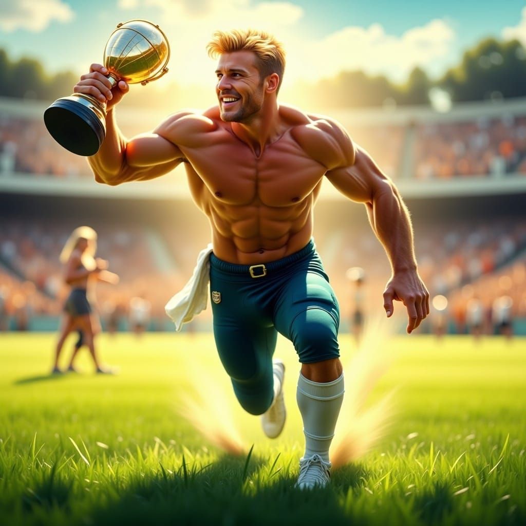 <lora:Flux Hyperreal:1.0>  A chiseled, athletic blonde male ...