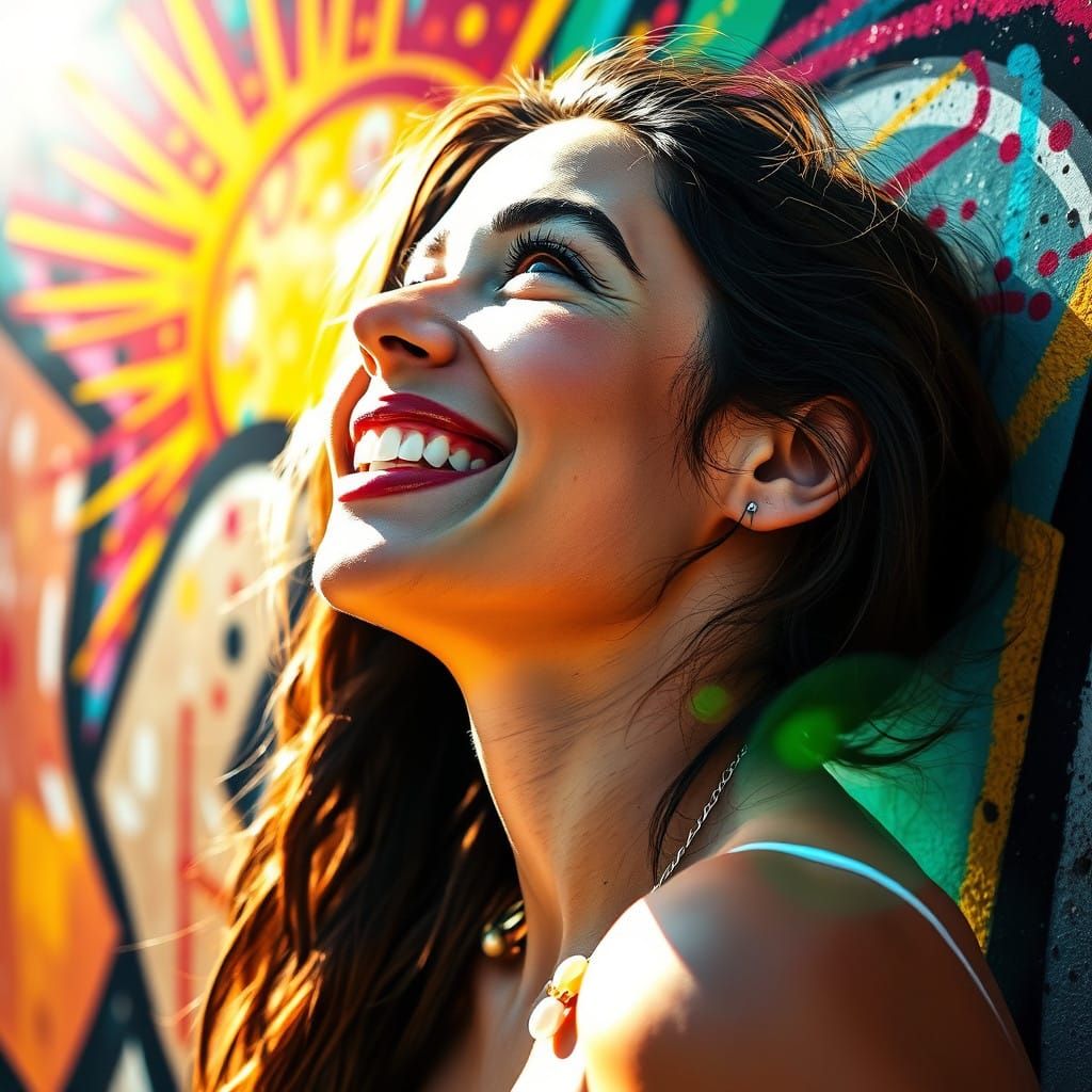 Sunny Day Joy in Hyperrealistic Splash Art