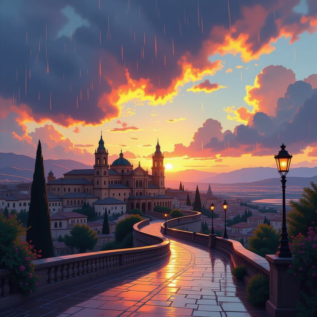 Andalucian Landscape with Fantastical Architecture