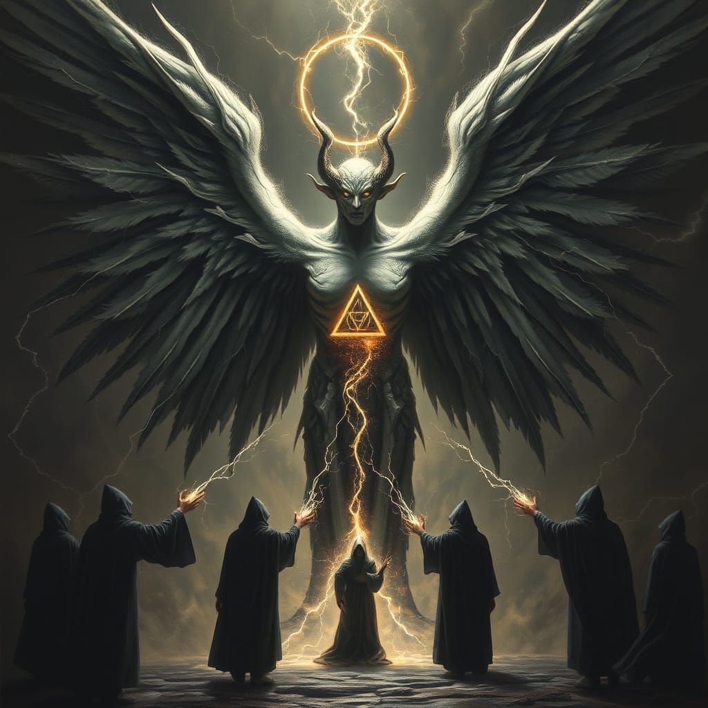 Colossal Angel of Malevolence in Gothic Style