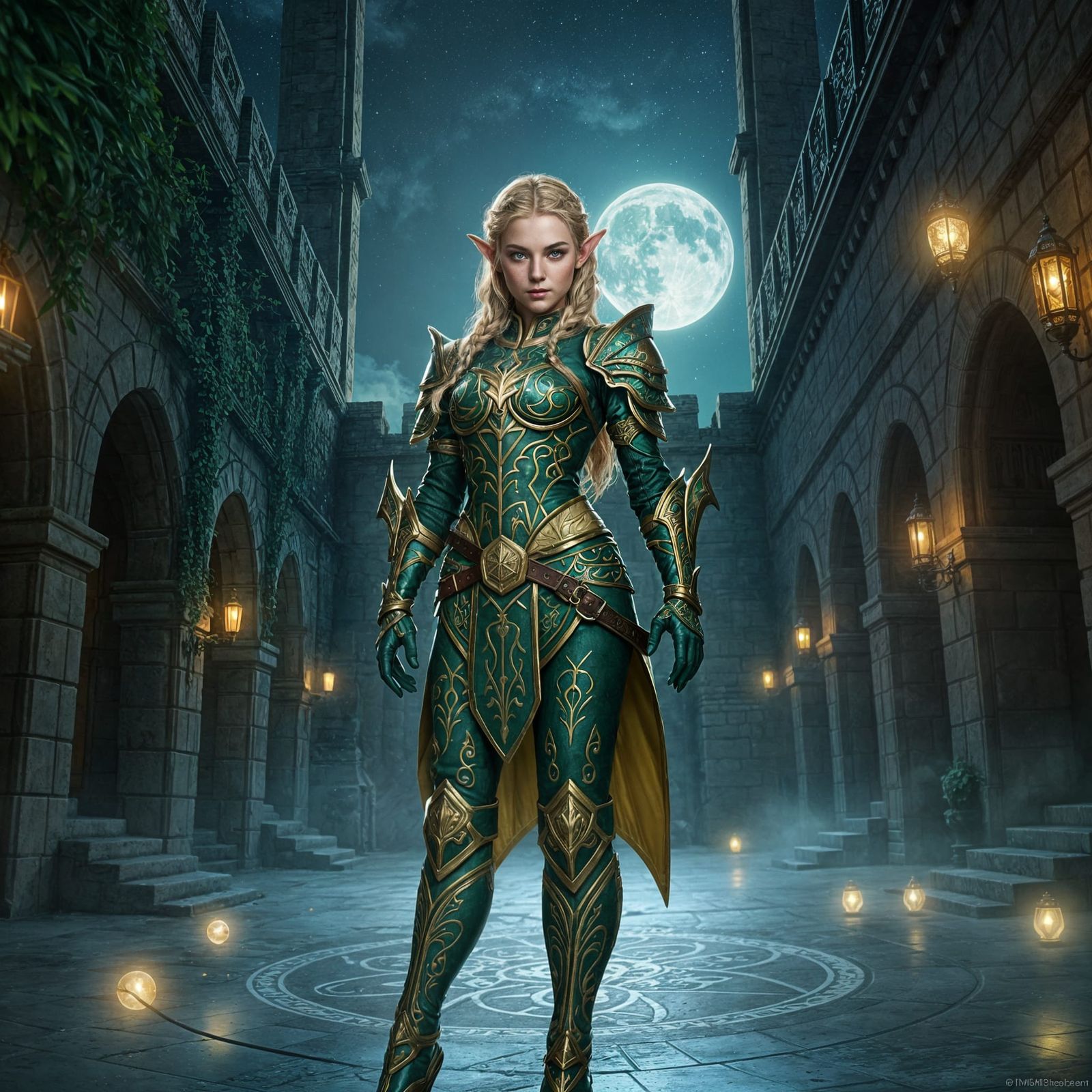 Sleek Elven Paladin in Dungeons and Dragons Style