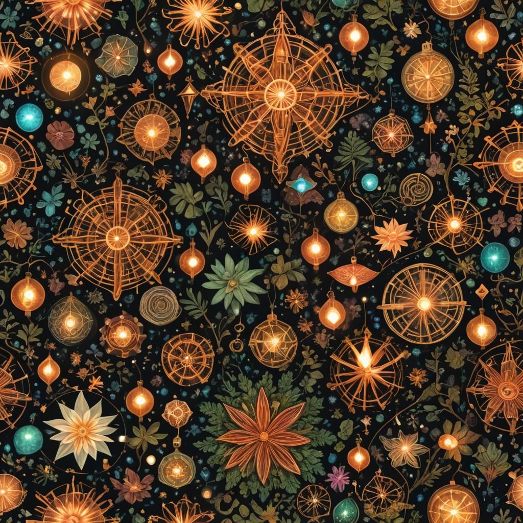 Psychedelic Surrealism: Mystical Geometric Dreamscape