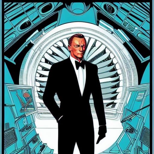 James Bond in Comic Book Art Style