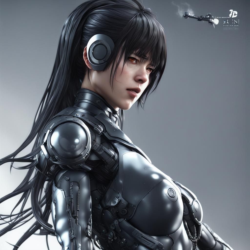 Female Gantz Warrior: Intricate Digital Art