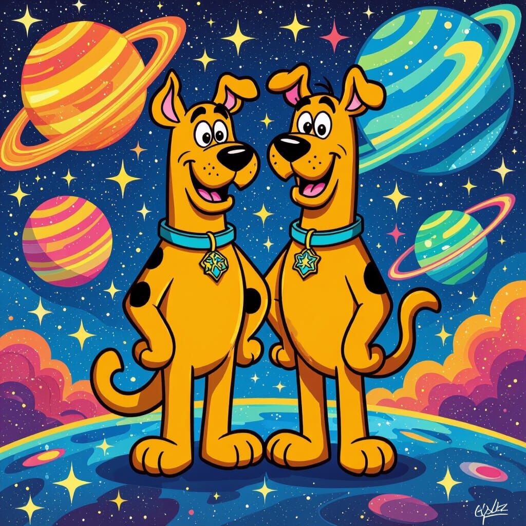 Scooby Doo in Space, Murakami-Inspired Art