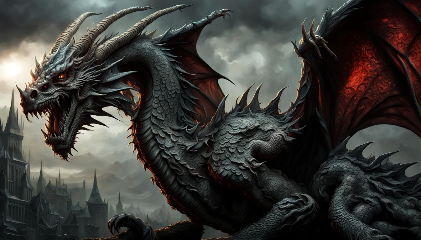 Epic Undead Dragon in Hyperrealistic Style