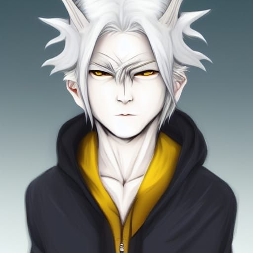 Anime Style Half-Goat Man with Horns