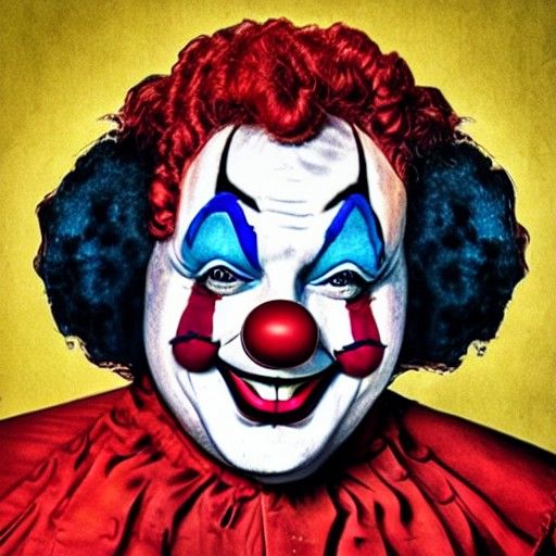 Menacing Sweaty Clown Character Portrait