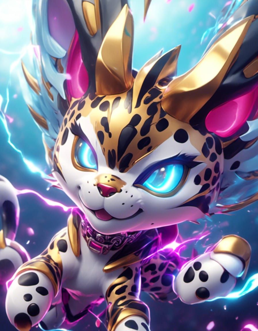 Electric Cheetah Yu-Gi-Oh! Card in Anime Style
