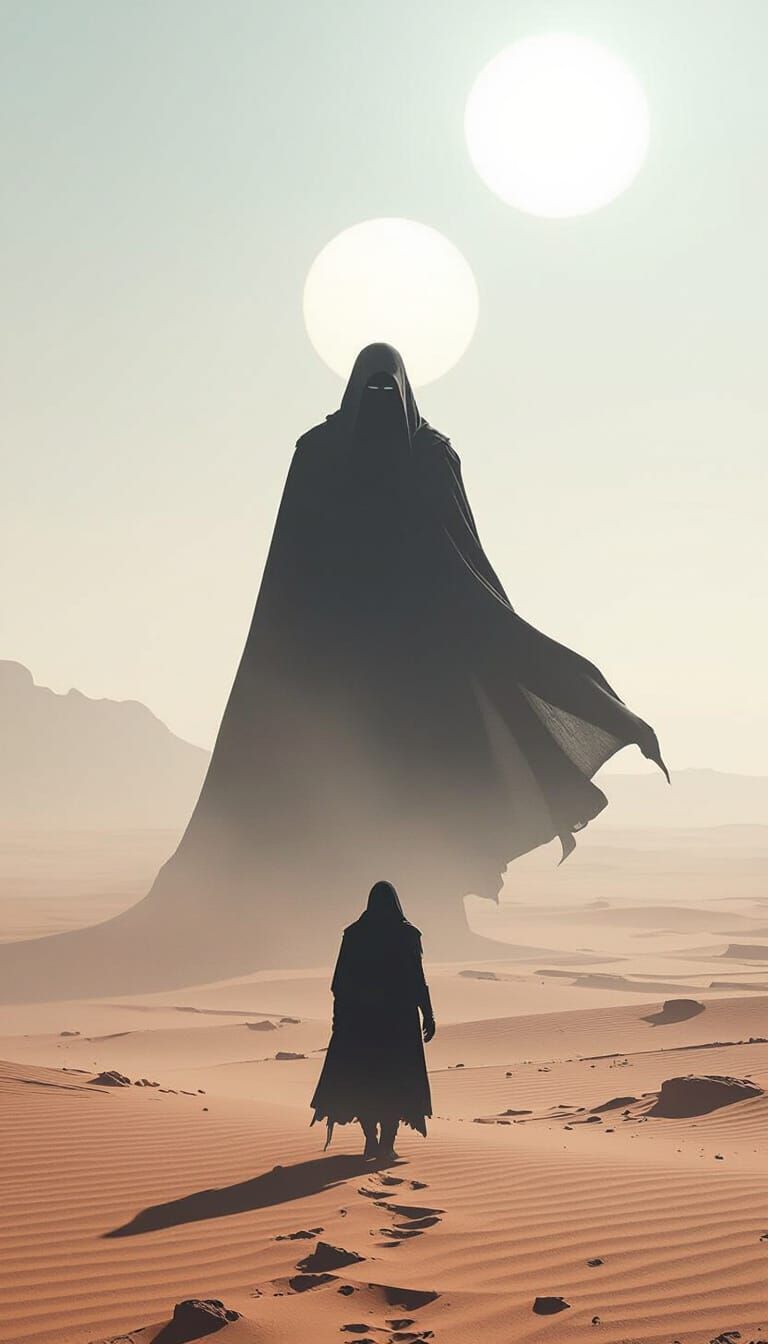 Alien Desert Wanderer in Cinematic Film Still