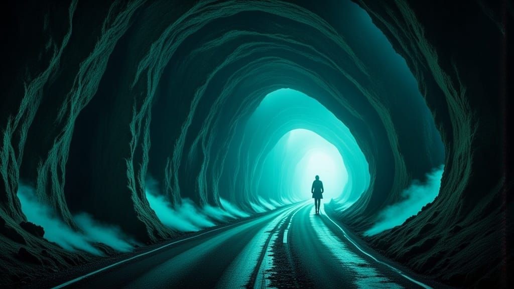 Mystical Cavern: Pot Suspended in Blue Flames