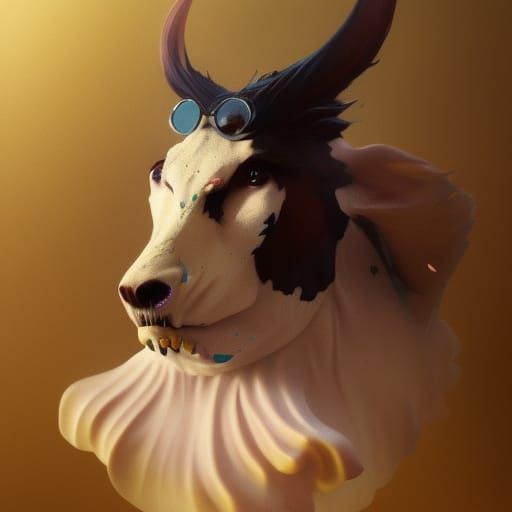 Ice Cream Animal Portrait in Art Nouveau Style