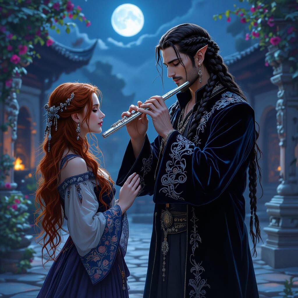 Dhampir's Moonlit Serenade in Bradley and Loish Styles