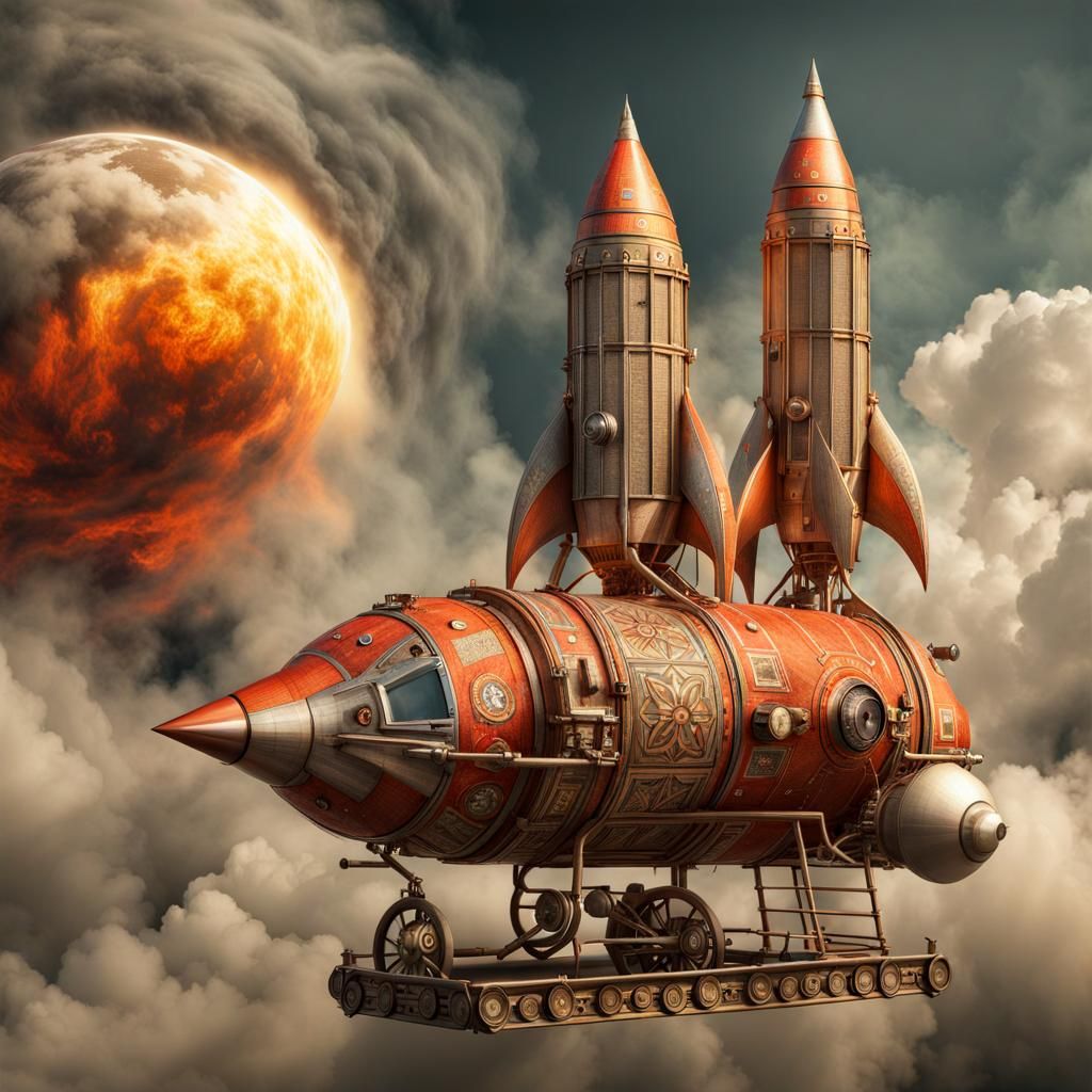 Magical Rockets Race Towards the Sun in 3D