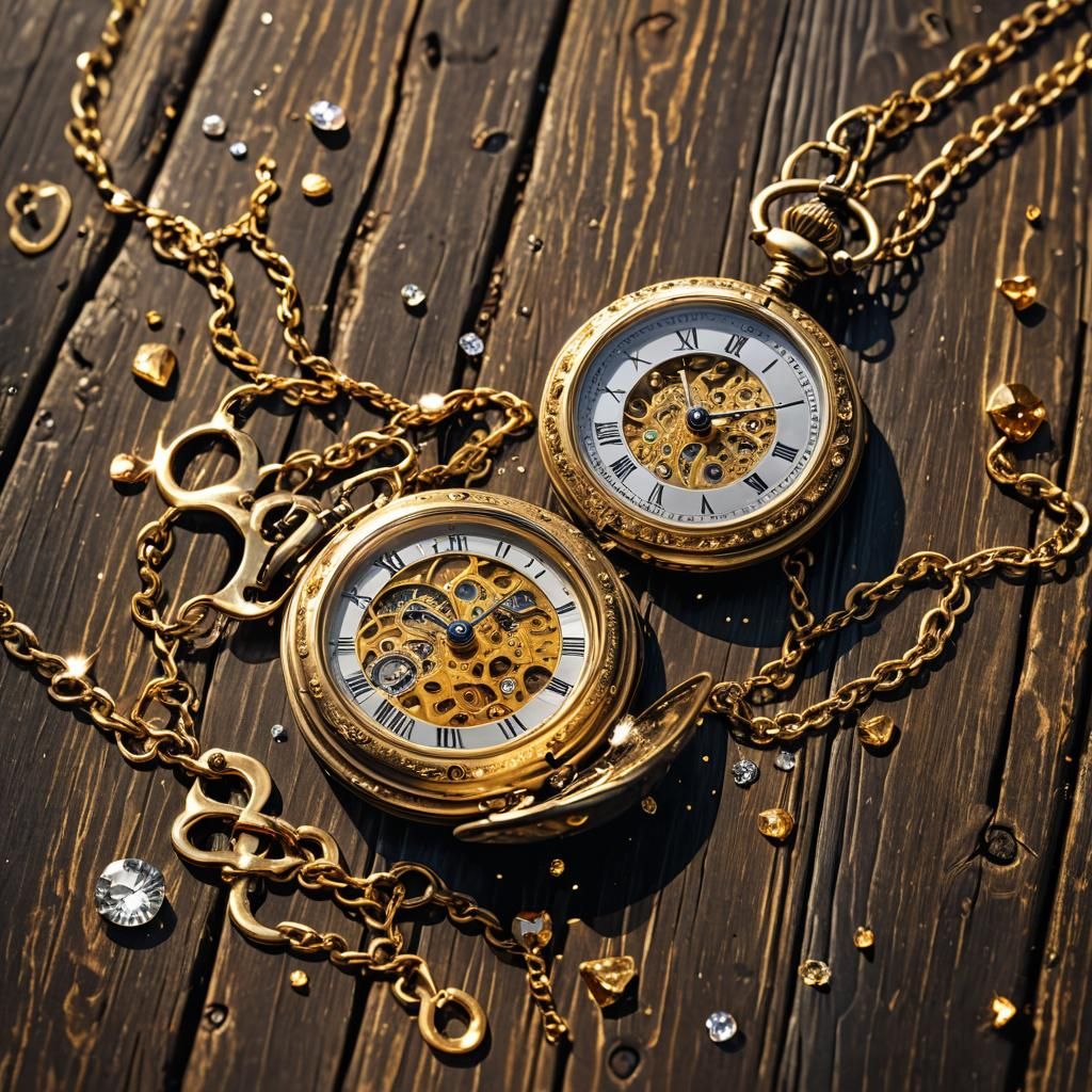 Melting Pocket Watch in Surreal Dreamscape