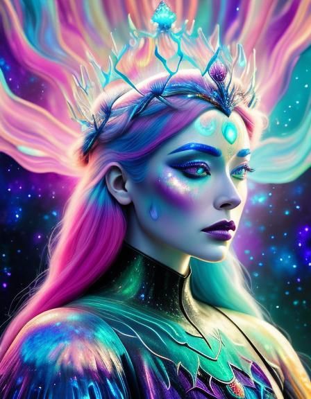 Alien-Woman with Jelly Crown on Jello Planet