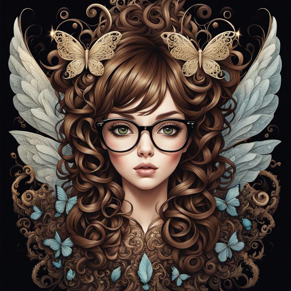 Anime Fairy Surrounded by Curly Fries