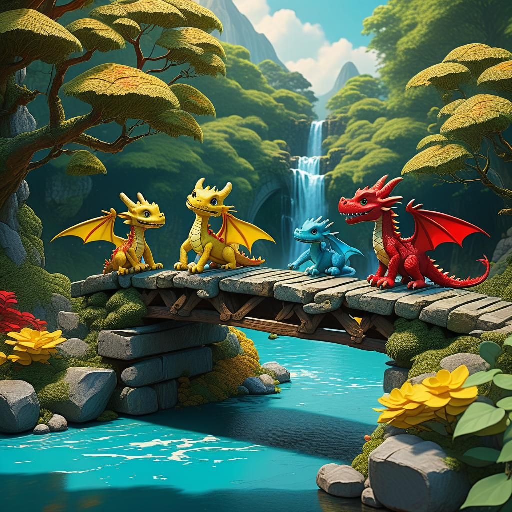 whimsical comic cartoon style, close-up of three adorable pl...