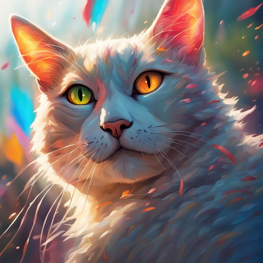Hyperrealistic Neko in Splash Art Style