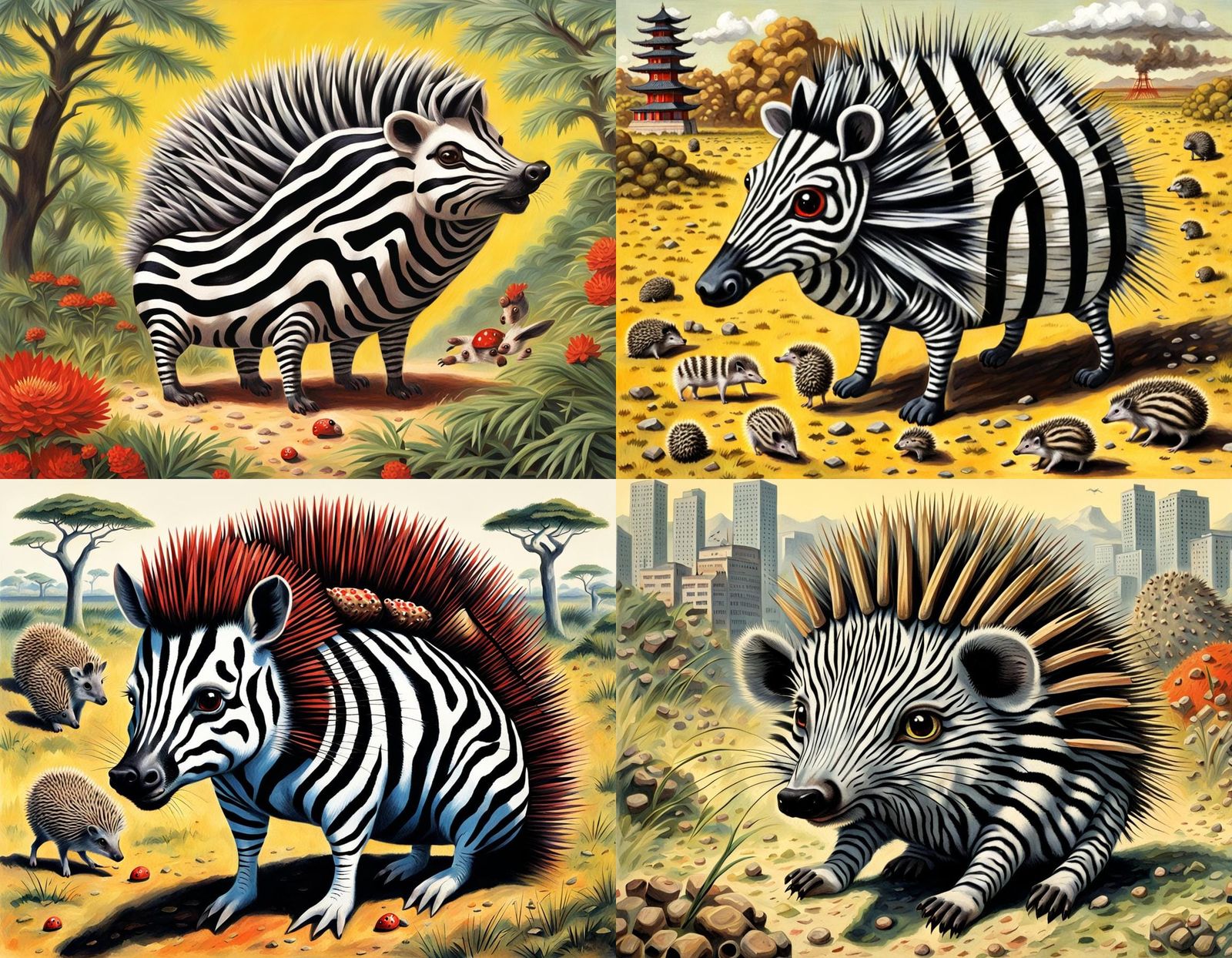 Bizarre Hybrid Creature in Ladybird Book Style