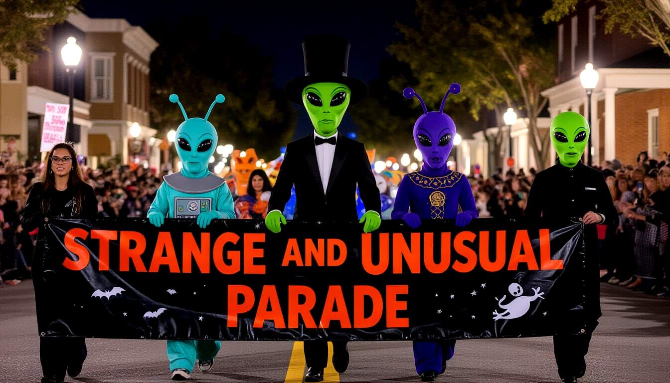 Whimsical Halloween Parade of Aliens