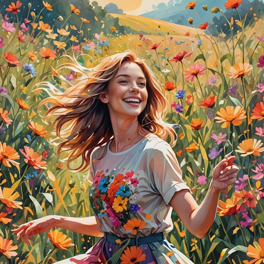 Girl Living Her Best Life, Joyful Scene