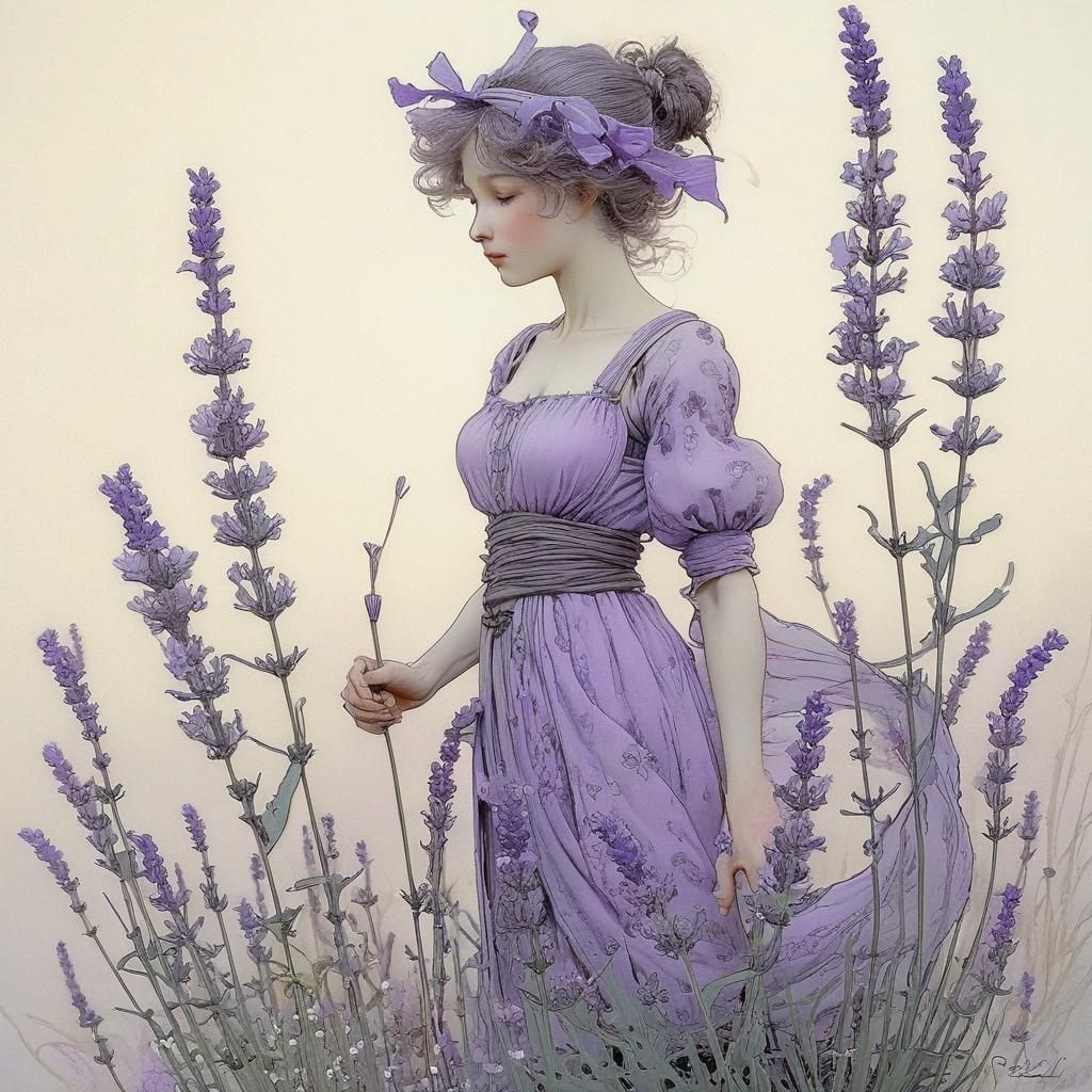 Lavender Blossom in Whimsical Fantasy Art Style