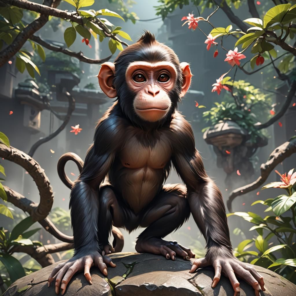 Detailed 3D Anime Monkey Art
