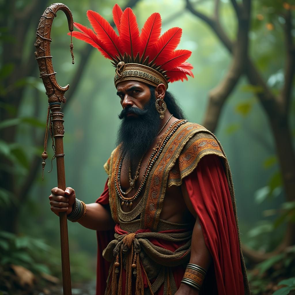 Amazonian Shaman with Magic Scepter