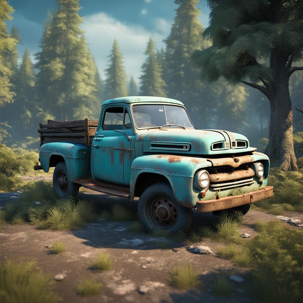 Vintage Ford Truck in Cinematic 3D Rendering