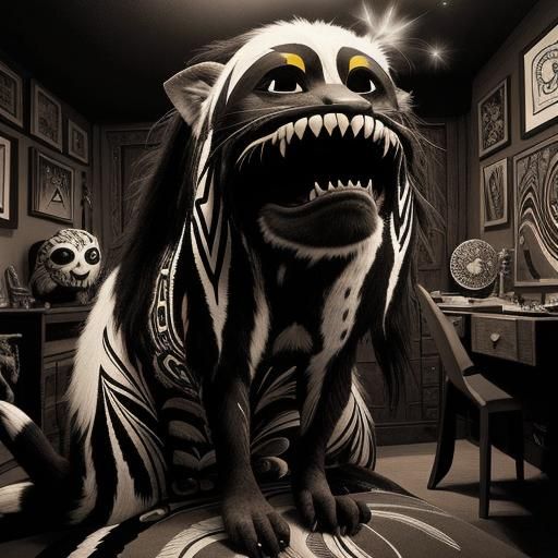 Dreamtime Art in Vibrant Split-Complementary Colours