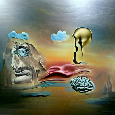 Surreal Brain in Salvador Dali Style