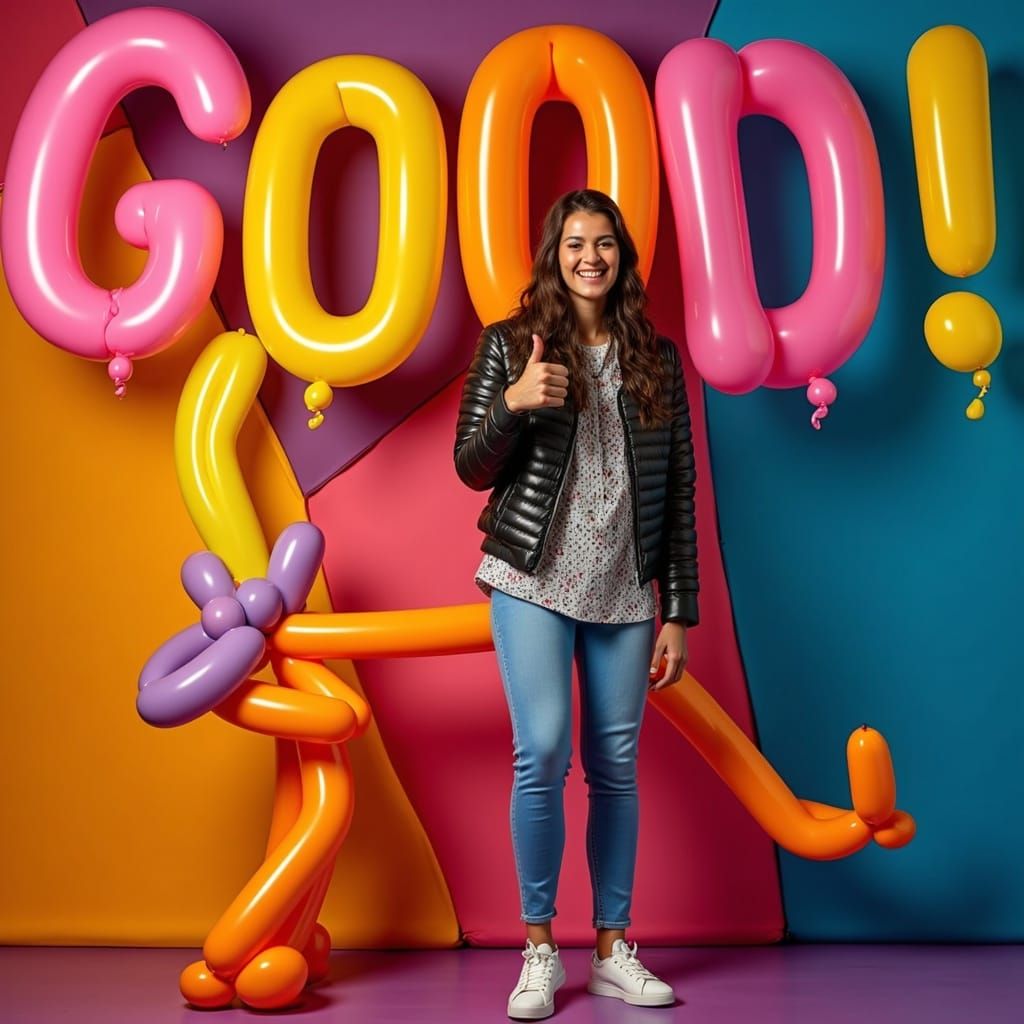 Vibrant Portrait of a Smiling Person in Front of a Colorful....