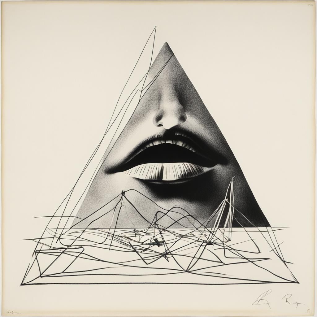 Surreal Kiss: A Rayograph-Inspired Child's Drawing