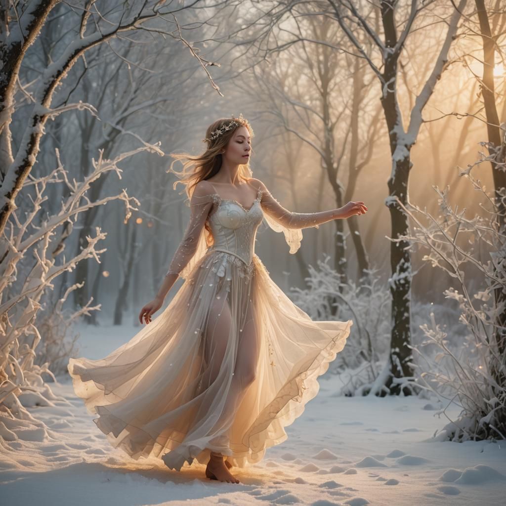Magical Winter Wonderland with Dancing Fairy