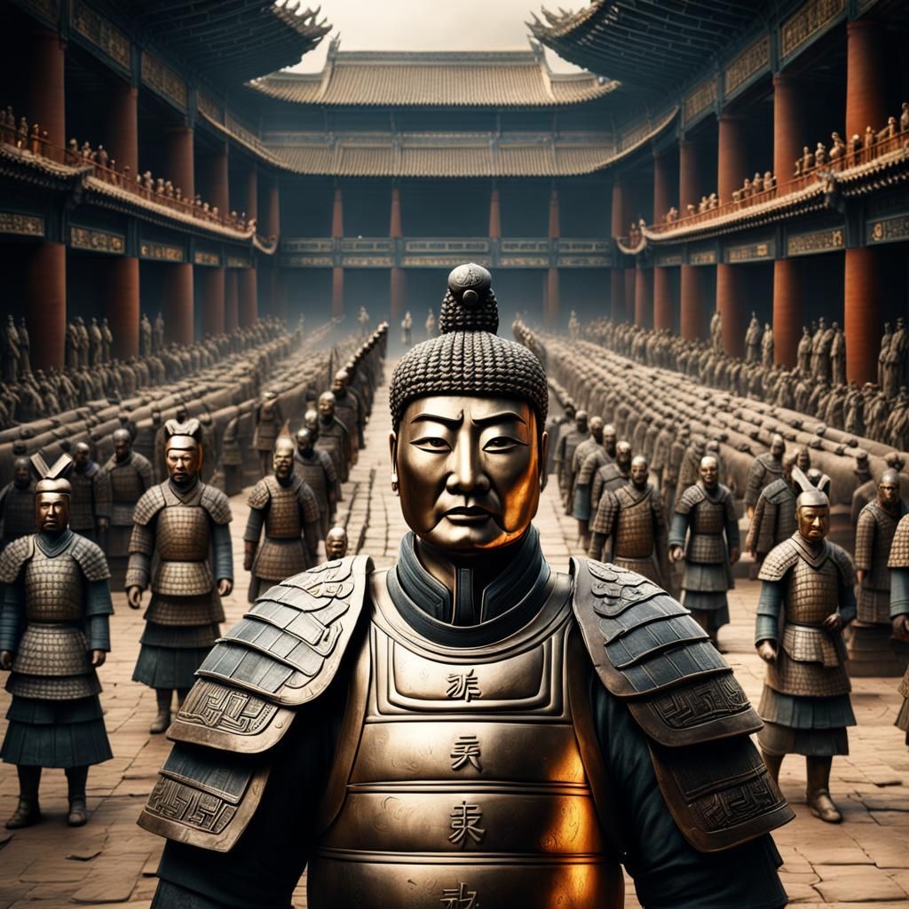 Metallic Terracotta Army: Digital Matte Painting