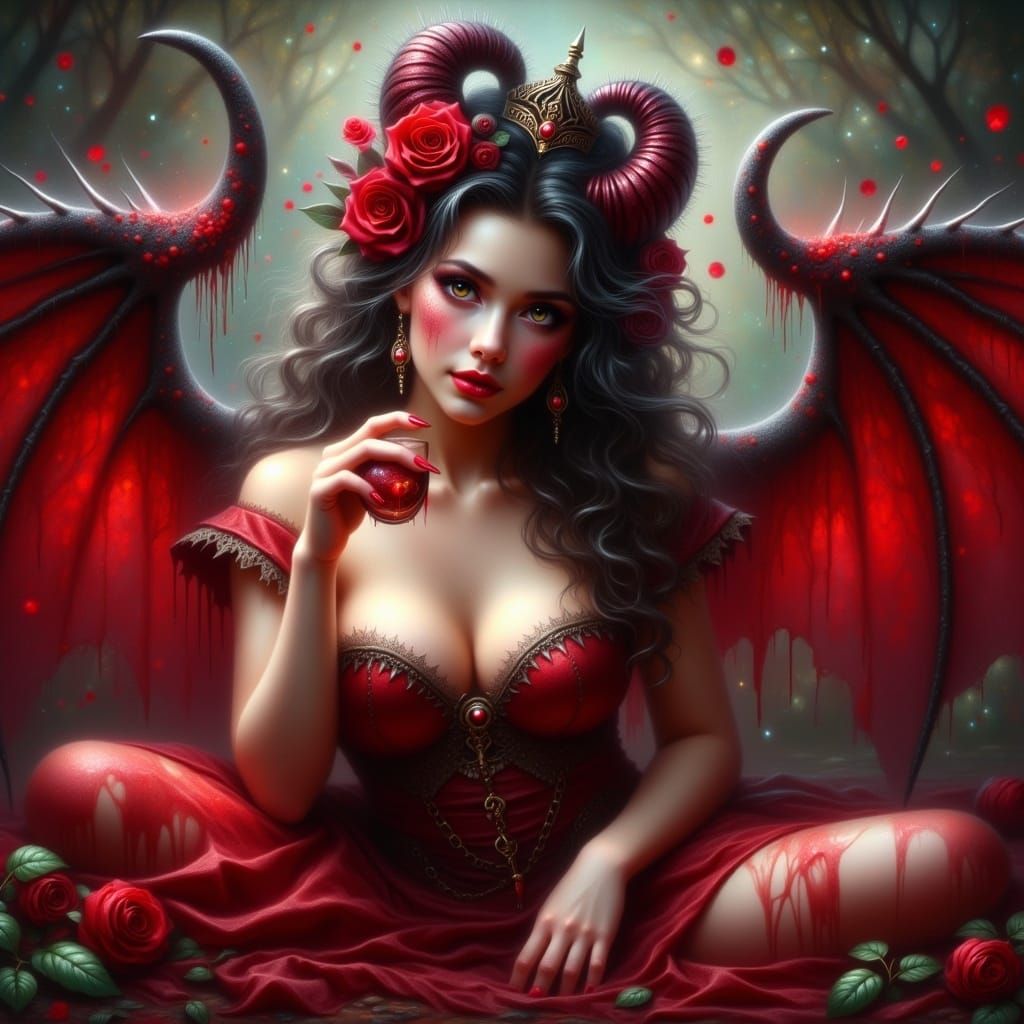 Magical Female Vampire with Fantasy Glow