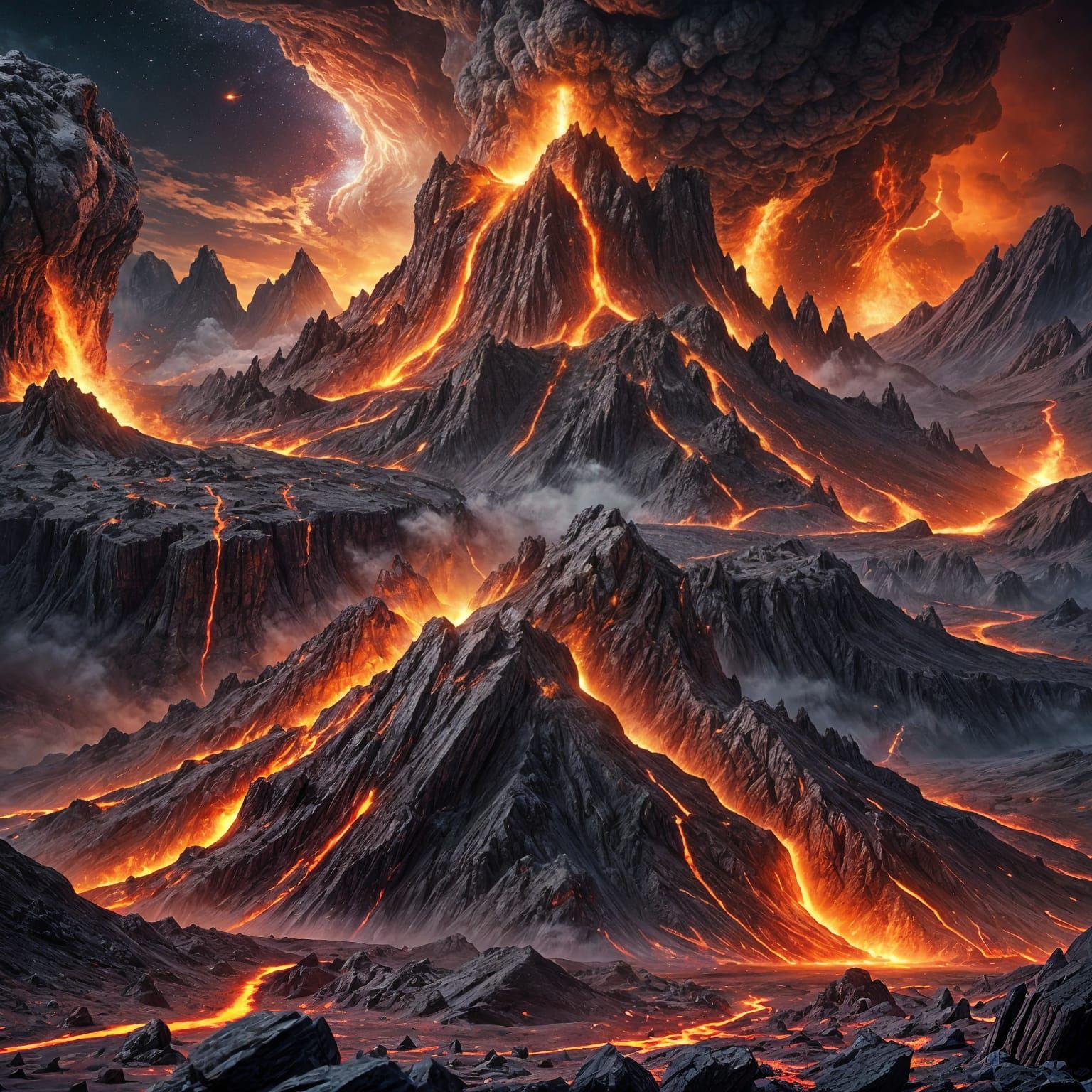 Meteor Impact: Fantastical Landscape in Deep Color