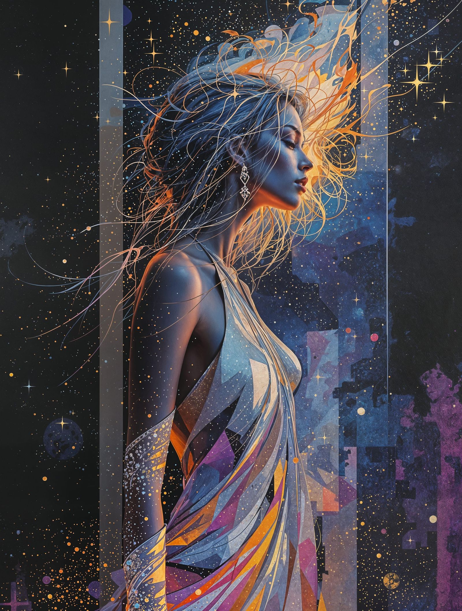 Expressive Oil Painting with Silk Screen Techniques: Timeles...