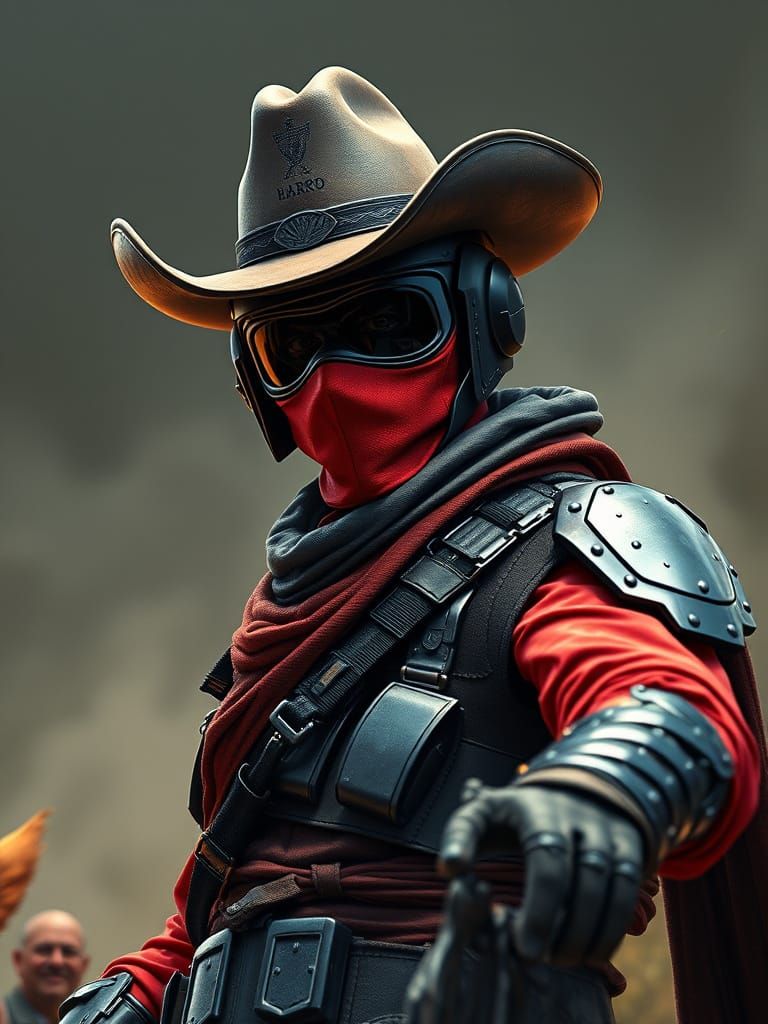 Zoro as Cowboy in Futuristic Western Style