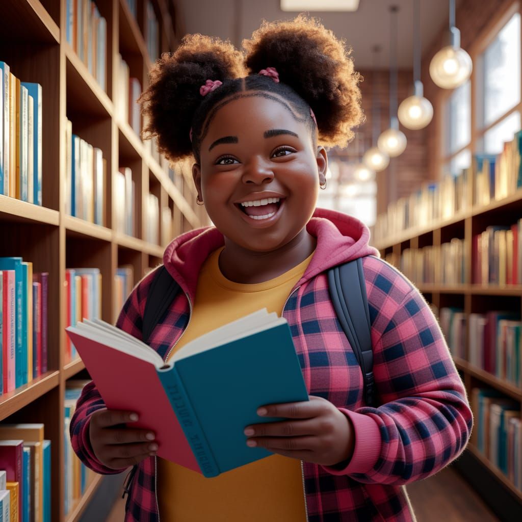 Joyful Black Teen Visits Indie Bookstore on Independent Book...