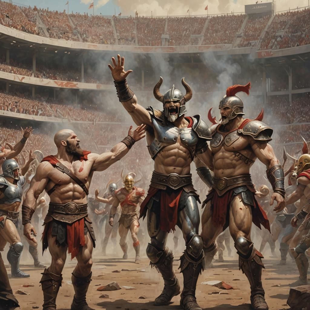 Football Victory: Ares and Player's High Five