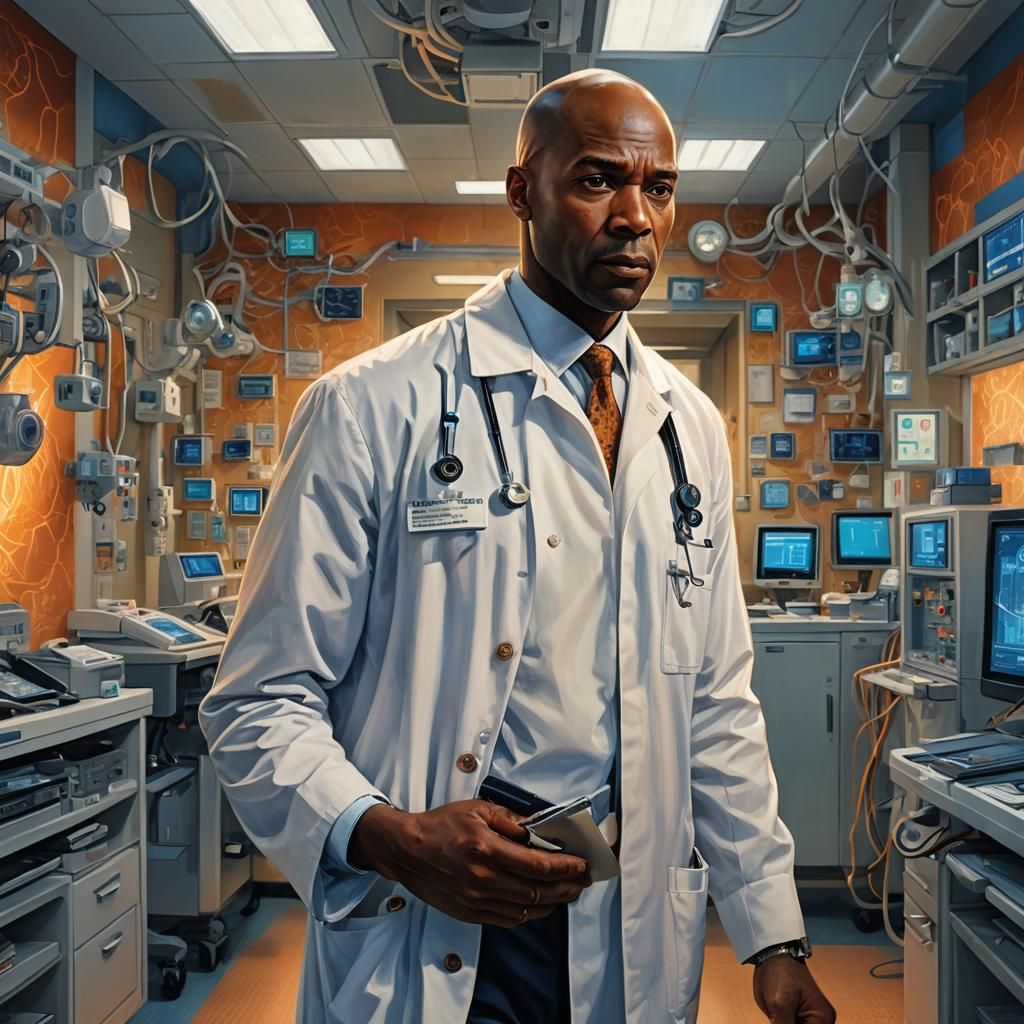 Emergency Room Doctor in Fantasy Realism Style