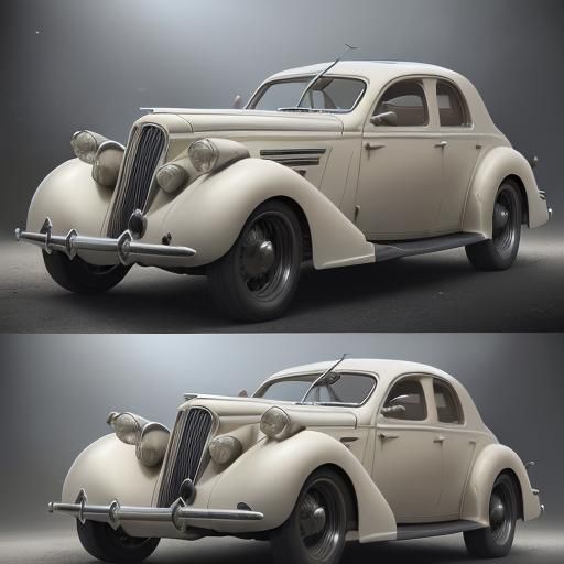 Luxury 1936 Coupe in Art Deco Aero Style