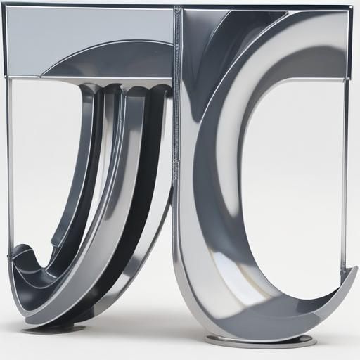 A highly polished metal sculpture